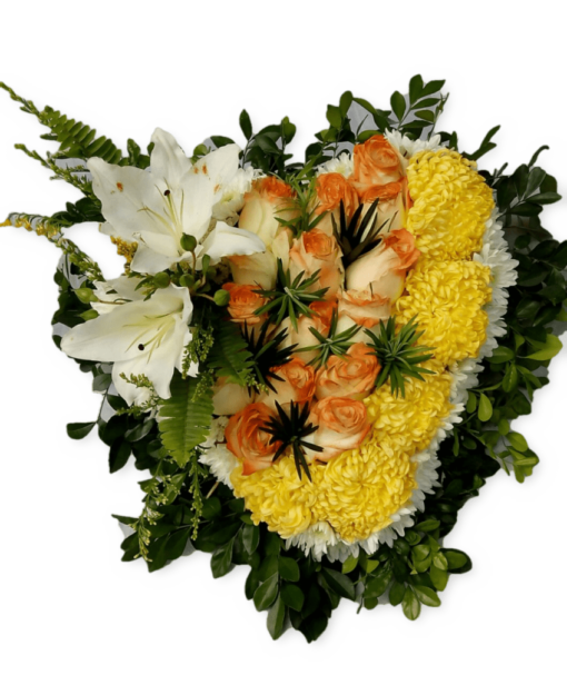 yellow-spray-wreath floral tributes