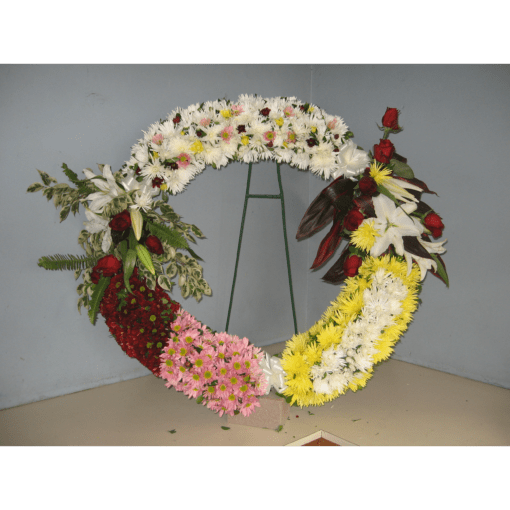 circular wreath with spray