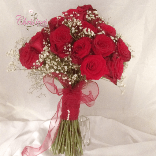 red roses bridal bouquet