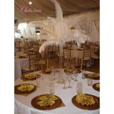 ostrich feather centerpieces