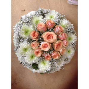 peach white wreath