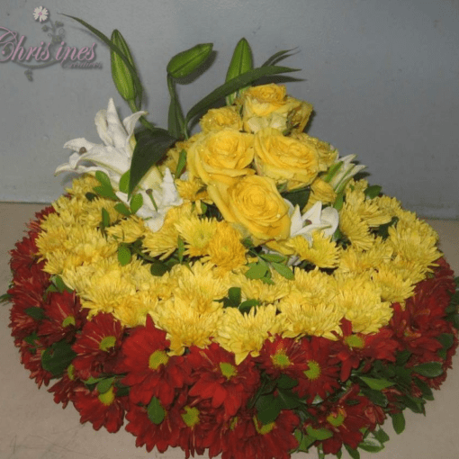 yellow red wreath